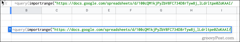 importrange di google sheets