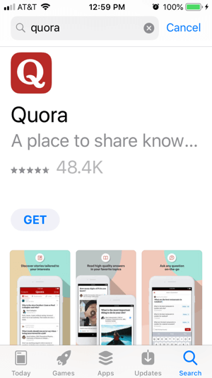 Akses Quora di desktop atau perangkat seluler.