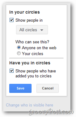 konfigurasi tampilan lingkaran profil google +