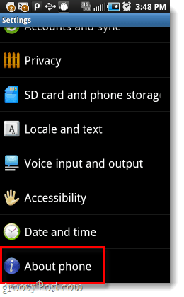 menu pengaturan android tentang ponsel
