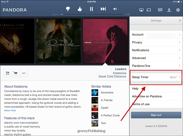 Pandora Menambahkan Fitur Pengatur Waktu Tidur untuk iPad