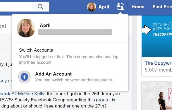 Facebook tampaknya menguji tombol yang memungkinkan pengguna beralih antar akun dengan cepat.