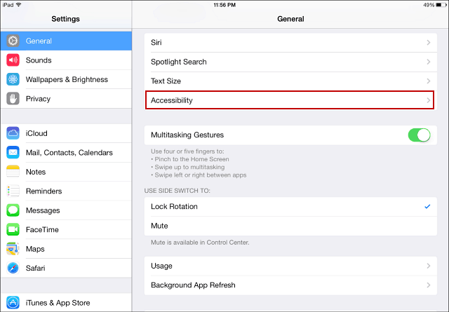 Aksesibilitas iOS 7