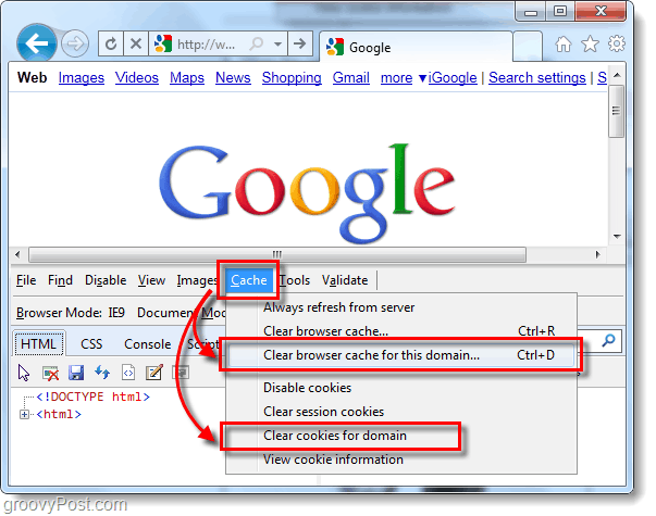 Cara Mengosongkan Cache Dan Explorer Internet Explorer 9 Untuk Setiap Situs