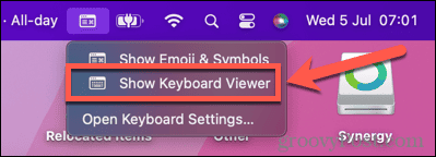mac tampilkan penampil keyboard