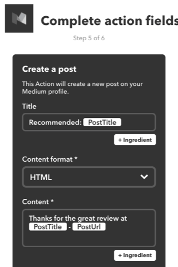 Anda juga dapat membuat applet IFTTT untuk merekomendasikan postingan dari Medium di akun Medium Anda sendiri.