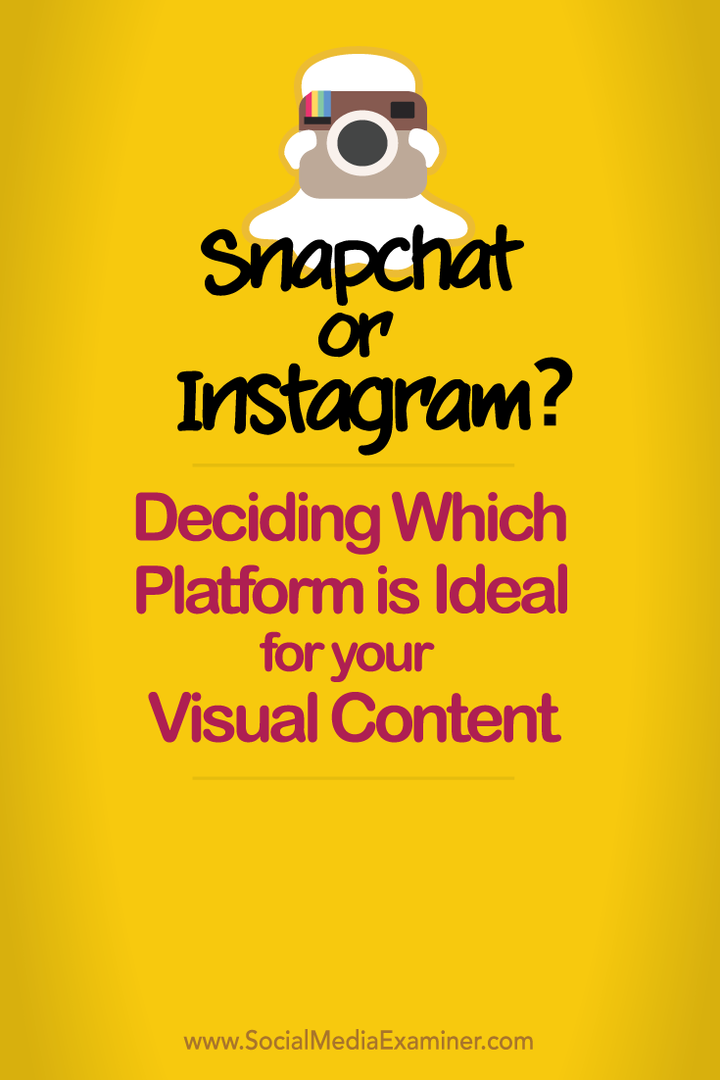 Snapchat atau Instagram? Memutuskan Platform Mana Yang Ideal untuk Konten Visual Anda: Penguji Media Sosial