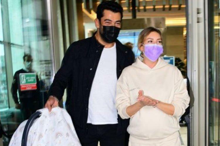 Gambar Kenan Imirzalıoğlu dan istrinya Sinem Kobal meninggalkan rumah sakit