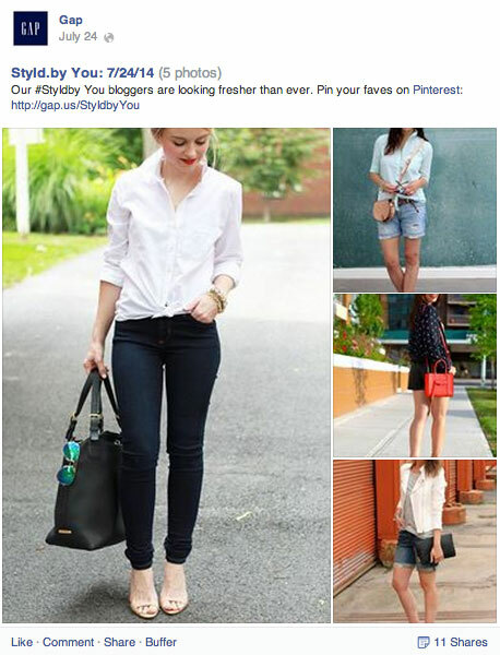 gap link pinterest di facebook