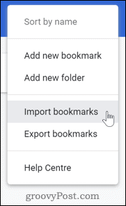 Mengimpor bookmark di Chrome