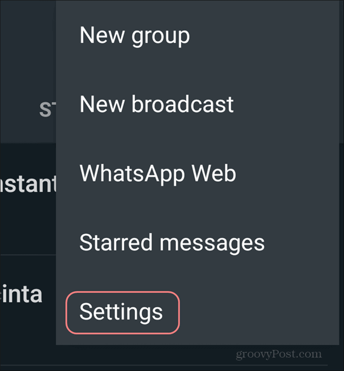 Hapus Pengaturan Akun WhatsApp