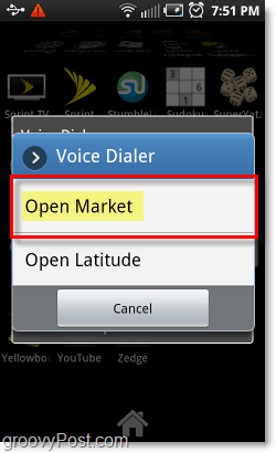 Buka pasar Aplikasi Android melalui suara di ponsel Android