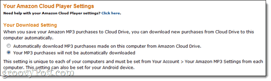 Pengaturan Amazon Cloud Player