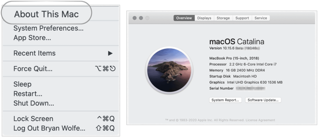 Temukan versi Mac