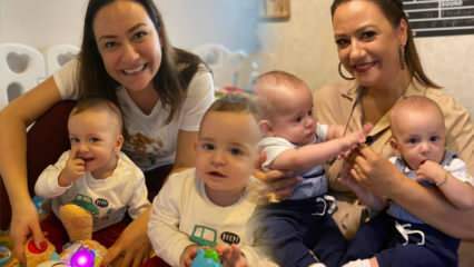 Pose baru presenter Ezgi Sertel dengan anak kembarnya! 
