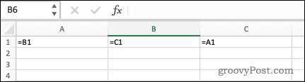 Referensi melingkar tidak langsung di Excel