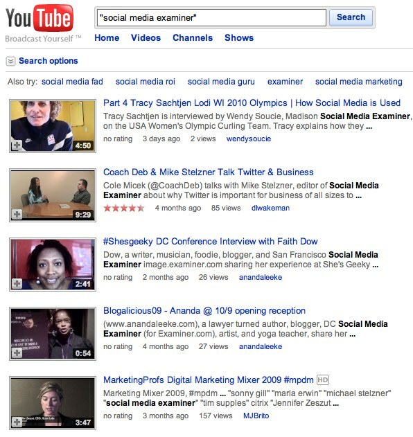 Hasil pencarian YouTube