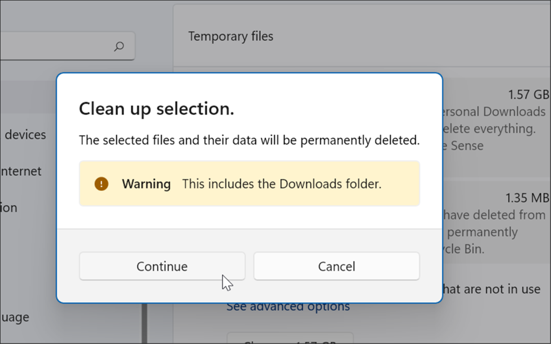 PESAN VERIFIKASI hapus file sementara di Windows 11