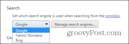 Penyedia pencarian Chrome