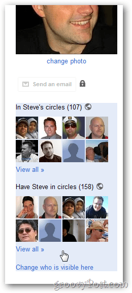 google + lingkaran profil