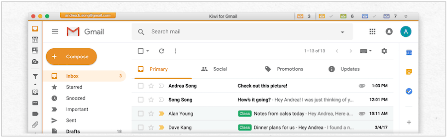 Kiwi untuk Gmail