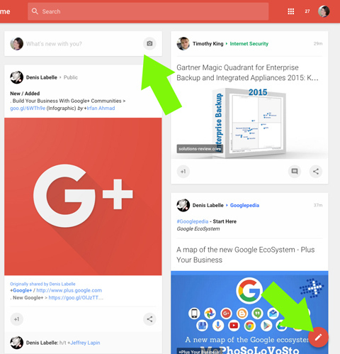 google plus opsi posting baru