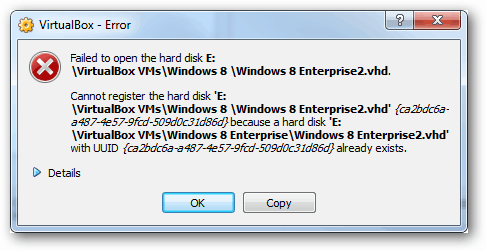 virtualbox error - gagal membuka hard disk uuid