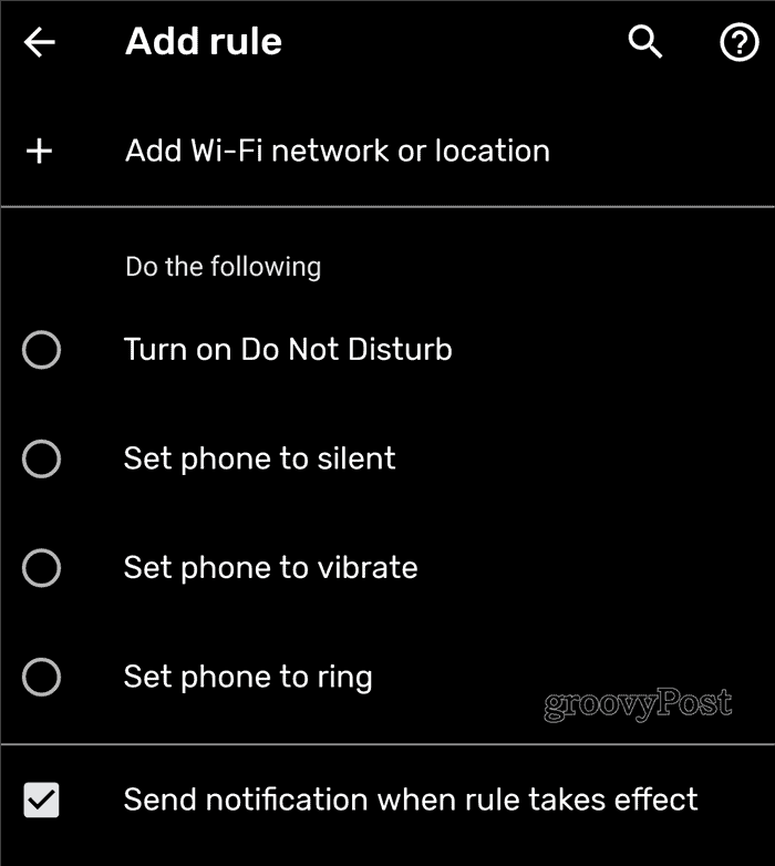 Aturan Android Tambahkan aturan