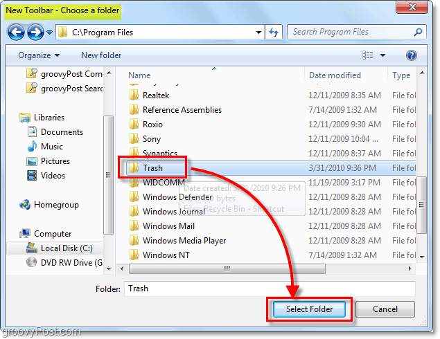How-To Pin A Recycle Bin Fungsional Sepenuhnya Ke Windows 7 Taskbar