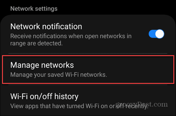 lupakan Koneksi Wi-Fi di Android