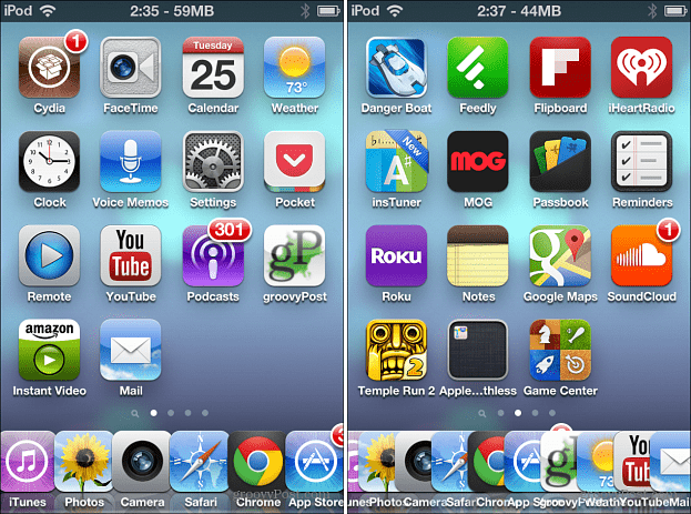 Enam dan 10 ikon di iOS Dock