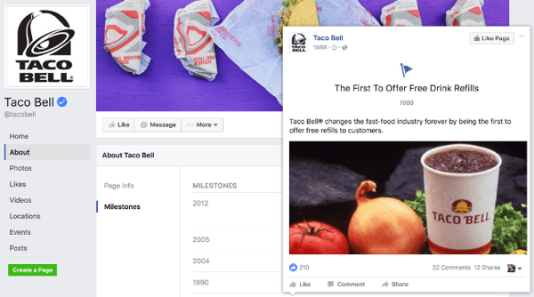 tonggak sejarah halaman facebook taco bell