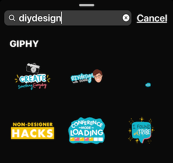 gif dari pencarian desain DIY di Instagram Stories