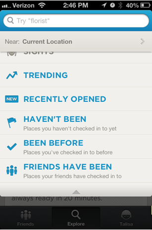 foursquare baru saja dibuka