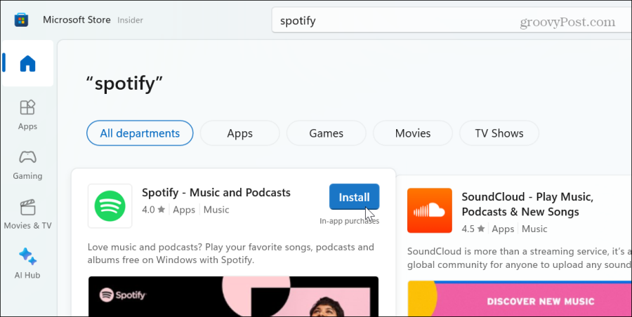 Spotify toko Microsoft