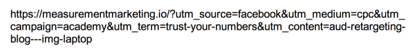 Pisahkan setiap parameter UTM dengan tanda ampersand.