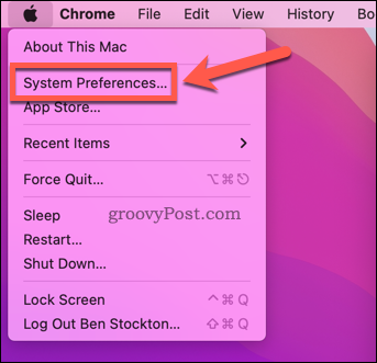 Buka System Preferences di Mac