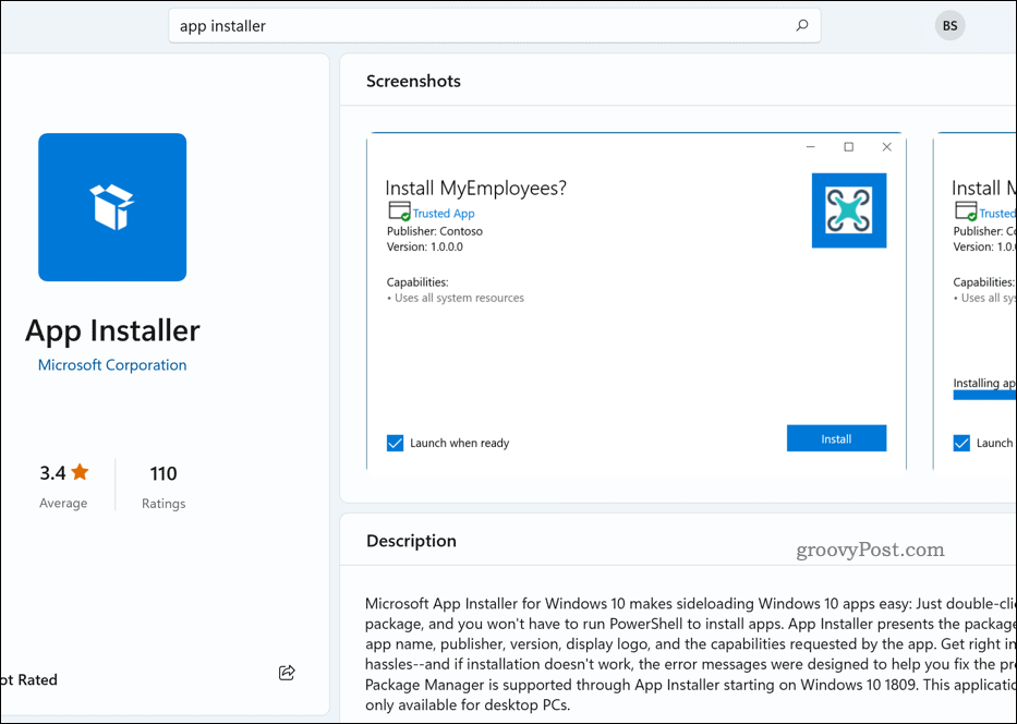 Penginstal aplikasi di Microsoft Store