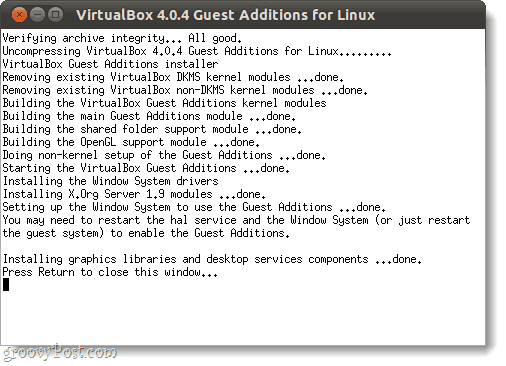 jalankan penambahan tamu virtualbox di linux