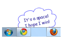 Windows 7 - Pisahkan item bilah tugas menggunakan ruang kosong
