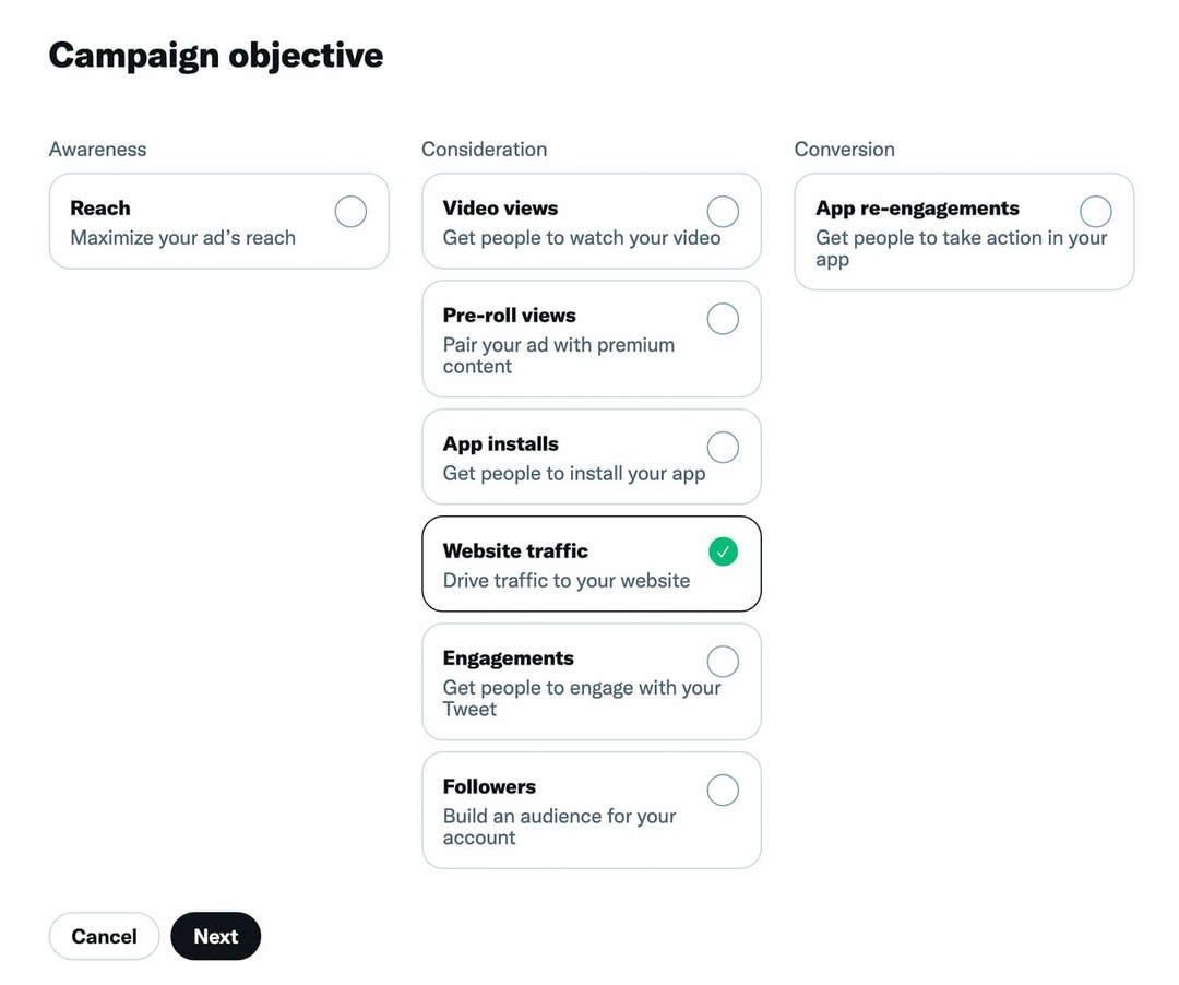 cara-memilih-tujuan-kampanye-dan-sasaran-grup-iklan-menggunakan-twitter-pixel-pertimbangan-contoh-lalu lintas situs web-17