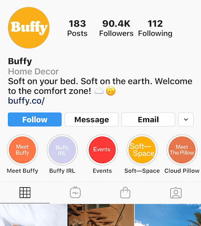Instagram menyoroti album di profil Buffy