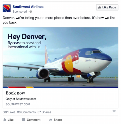 iklan facebook maskapai penerbangan barat daya