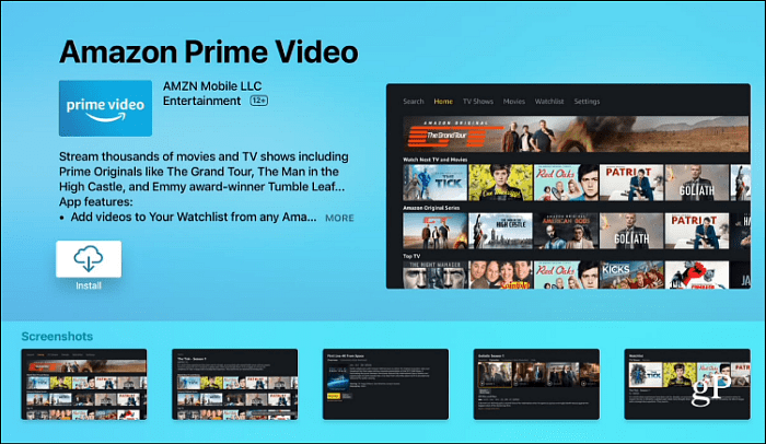 Instal Amazon Prime Video Apple TV