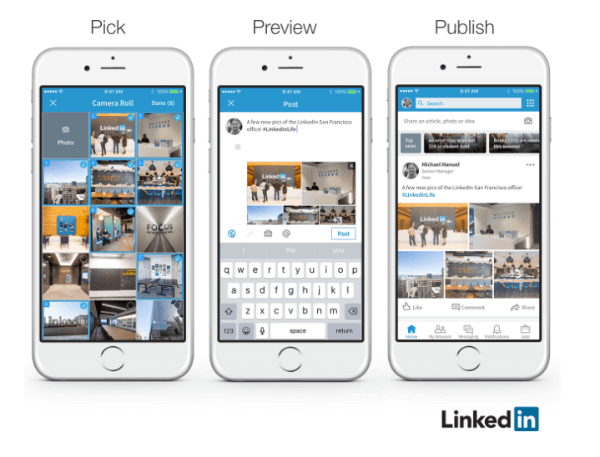 LinkedIn mengumumkan bahwa anggota sekarang dapat dengan mudah menambahkan beberapa foto ke satu posting.