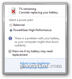 pertimbangkan untuk mengganti baterai windows 7 Anda