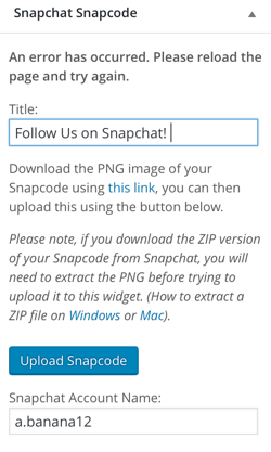 plugin widget snapcode snapchat