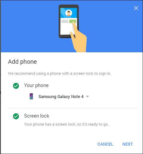 Pilih telepon verifikasi Google 2 langkah