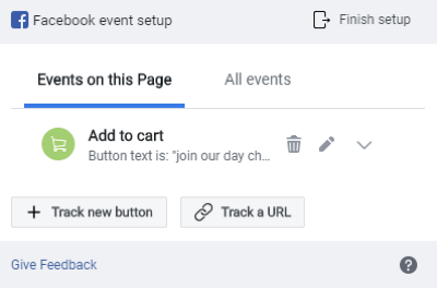 Gunakan Alat Pengaturan Acara Facebook, langkah 8, pratinjau pelacakan acara Anda di jendela Pengaturan Acara Facebook