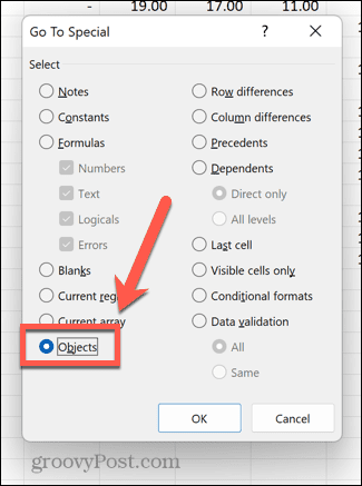 excel menemukan objek